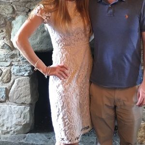 Adrianna papell lace short sleeve dress